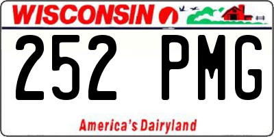 WI license plate 252PMG