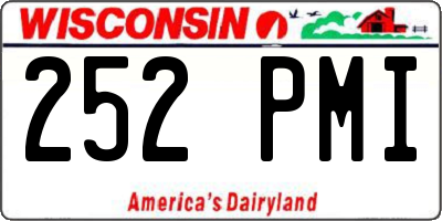 WI license plate 252PMI