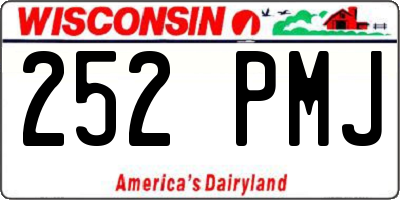 WI license plate 252PMJ