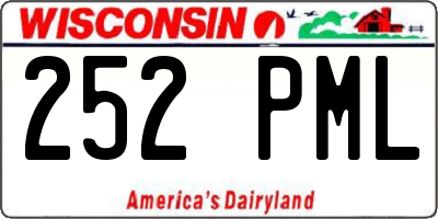 WI license plate 252PML