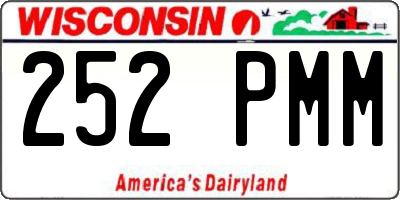 WI license plate 252PMM
