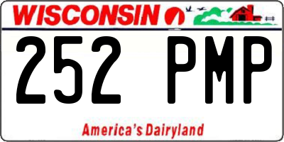 WI license plate 252PMP