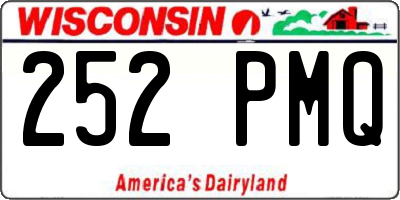 WI license plate 252PMQ