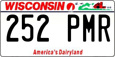 WI license plate 252PMR