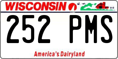 WI license plate 252PMS