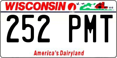 WI license plate 252PMT