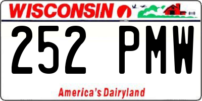 WI license plate 252PMW