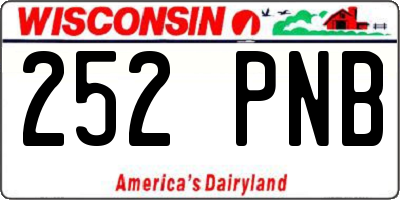 WI license plate 252PNB