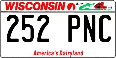 WI license plate 252PNC