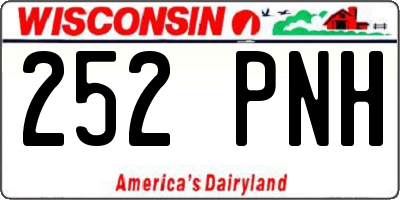WI license plate 252PNH