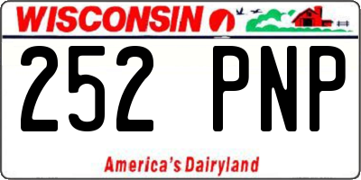 WI license plate 252PNP