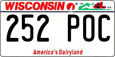 WI license plate 252POC