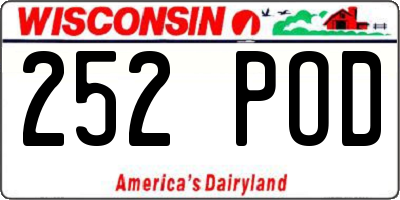 WI license plate 252POD
