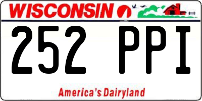 WI license plate 252PPI