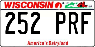 WI license plate 252PRF