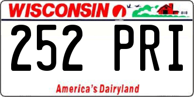 WI license plate 252PRI