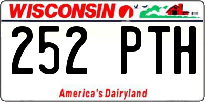 WI license plate 252PTH