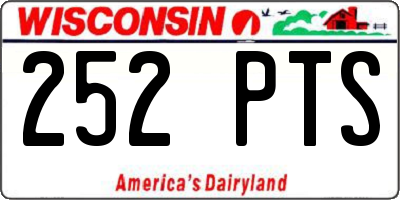 WI license plate 252PTS
