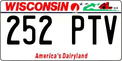 WI license plate 252PTV