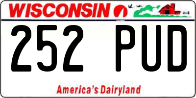 WI license plate 252PUD