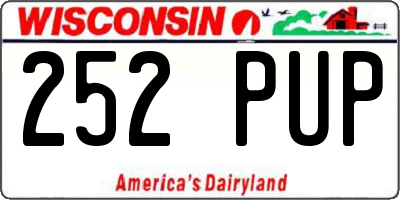 WI license plate 252PUP