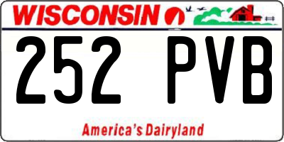 WI license plate 252PVB