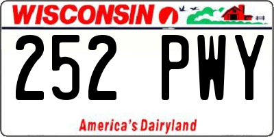 WI license plate 252PWY