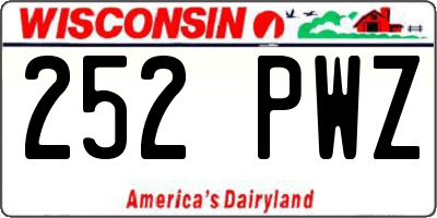 WI license plate 252PWZ