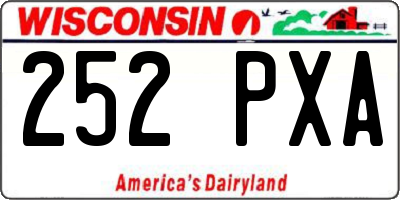 WI license plate 252PXA