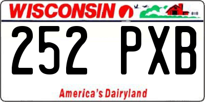 WI license plate 252PXB