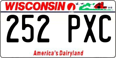 WI license plate 252PXC