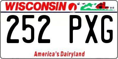 WI license plate 252PXG
