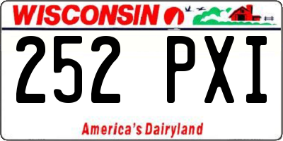 WI license plate 252PXI