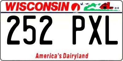WI license plate 252PXL