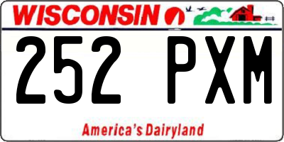 WI license plate 252PXM