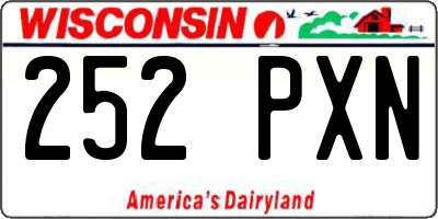 WI license plate 252PXN