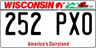 WI license plate 252PXO