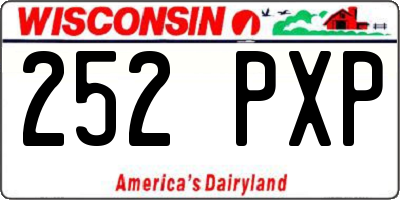 WI license plate 252PXP
