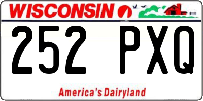 WI license plate 252PXQ