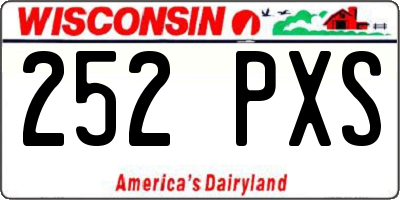 WI license plate 252PXS