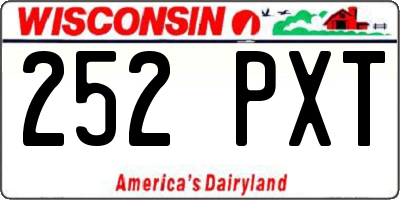 WI license plate 252PXT