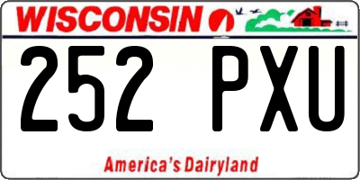 WI license plate 252PXU