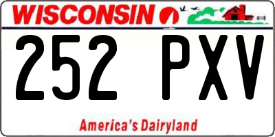 WI license plate 252PXV