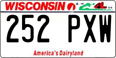 WI license plate 252PXW