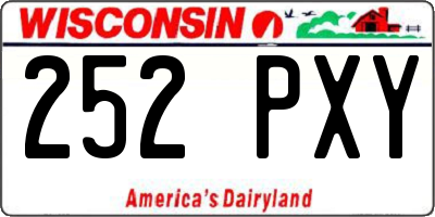 WI license plate 252PXY