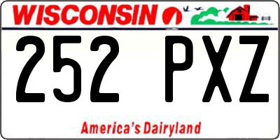 WI license plate 252PXZ