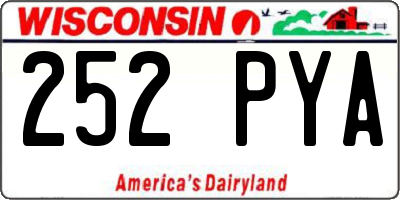 WI license plate 252PYA