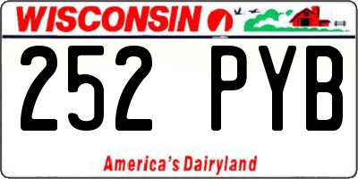 WI license plate 252PYB