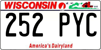 WI license plate 252PYC