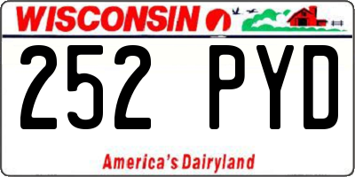 WI license plate 252PYD